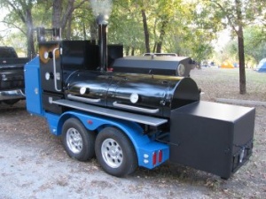 BBQ Pit-Charcoal-Gas Grill Trailer