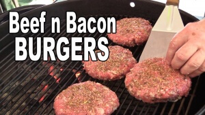 Beef and Bacon 50/50 Burgers - I Love Grill